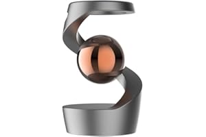 HEAVYSEVEN Gravity Defying Kinetic Desk Toy, Levitating Desk Toy, Spinning Desk Toy, Kinetic Spinning Desk Toys, Optical Illusions Toys, Desktop Gyroscope (Gray+Rosegold)