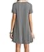 MOLERANI Women's Casual Plain Simple T-Shirt Loose Dress(Gray,XL)