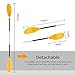 Overmont Kayak Paddle 90.5in/230cm Heavy Duty Aluminum Alloy Lightweight Boating Oar for Inflatable Kayaks with Paddle Leash (Orange, 90.5‘’)