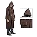 wodceeke Halloween Star Wars Jedi Robe, Unisex Deluxe Knight Cool Tunic Hooded Robe Cloak for Cosplay & Halloween Party Brown