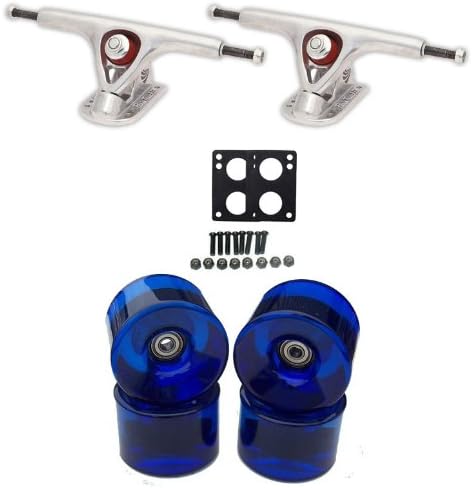 COMBO PARIS TRUCKS BLUE WHEELS BEARINGS DROP THROUGH LONGBOARD SKATEBOARD THRU