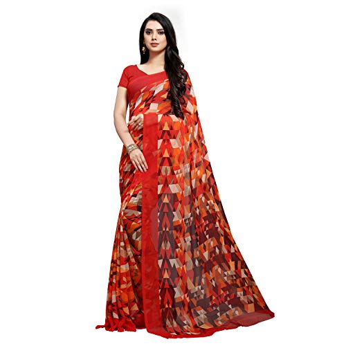 Vaamsi georgette with blouse piece Saree (PC1055_ Multicoloured_ One Size) Vaamsi georgette with blouse piece Saree (PC1055_ Multicoloured_ One Size)