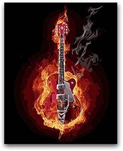 Pintura Para Colorear Diy Por Números Guitarra Eléctrica ...