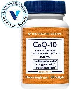 The Vitamin Shoppe CoQ-10 400mg - Beneficial for Those Taking Statins – Supports Heart & Cellular Health and Healthy Energy Production, Essential Antioxidant – Once Daily (30 Softgels)