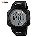 LIGE Outdoor Sport Watches Waterproof Digital Led Display Electronic Wristwatch Black white