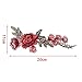 Welecom 2 Pcs Peony Flowers on Vine Embroidered Appliques/ Craft Sew on Patches Symmetric Design