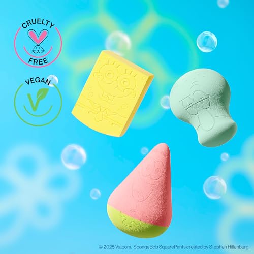 wet n wild SpongeBob SquarePants Collection Makeup Sponge, Hydrophilic Reusable 3D Hourglass Beauty Blender for Smooth & Streak-Free Application - Squidward Tentacles