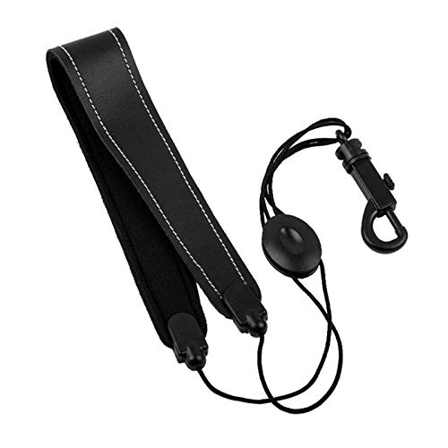 STORE-HOMER - NEW Black Adjustable Leather Sax Padded Pressure Reducing Strap with Clasp Saxophone Belt Shoulder Accessories 450x40x15mm