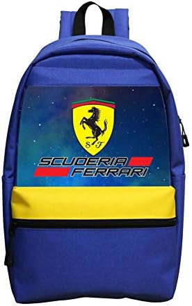 Unisex Blue Backpacks F-errari Car Logo Shoulder Handbag School Bags Bookbag for Boys Girls