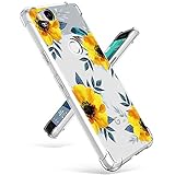 Compatible for Google Pixel 2 Case, GVIEWIN Flower Pattern Design with Shockproof Corner, Ultra Slim TPU Bumper Protective Cover Case for Google Pixel 2 (Sunflowers/Yellow)