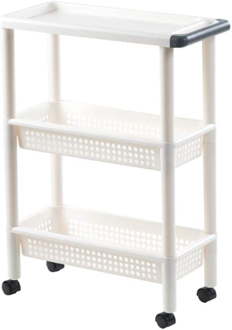 COOCAQI Rollender Küchen-Badezimmer-Aufbewahrungswagen mit