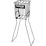 GAMMA Tennis Ball Hopper Hi-Rise 75| Silver Tennis Ball Holder W/ 75 Ball Capacity| Easy Pick Up- Fingertip Height Basket| Lid For Spill Prevention| Premium Tennis Accessories, Carriers & Ball Pick-ups