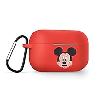 NF Orange Case for AirPods Pro 2019,Shockproof Soft Liquid Silicone Durable Protective Cover with Keychain Compatible with AirPods Pro Charging Case,Black (Mickey)