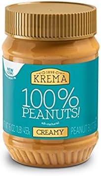 Krema Natural Creamy Peanut Butter, 16-Ounce (Pack of 6)
