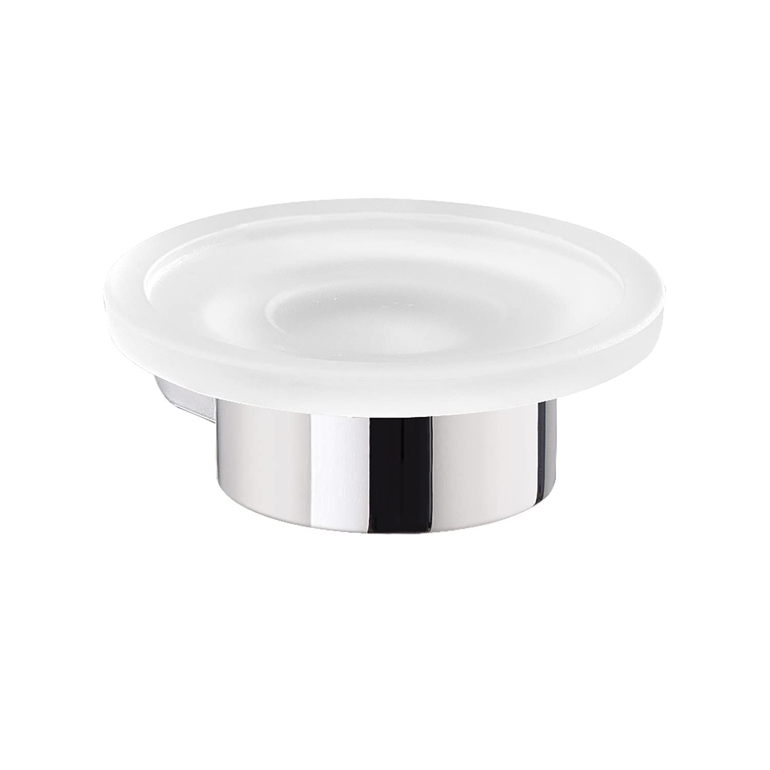 Gedy G-Kuala Lumpur Soap Holder, Chrome Color, Components Made of Cromall, Brass and Glass, 2 Year Warranty, Measures 4 x 11 x 11.2 cm and Weight 0.35 kg, R&D Design, Unique