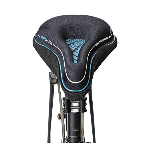image for Plush Rides Bicycle Gel Seat Cushion Cover, Extra Soft Dismounting Sil