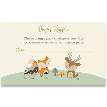 woodland diaper raffle tickets