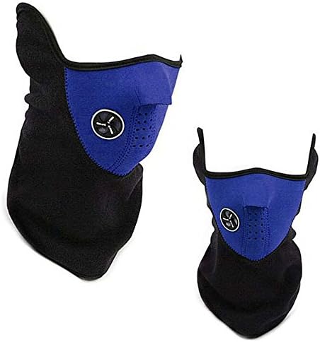 Bicycle Cycling Motorcycle Face Mask Windproof Half Face Mask For Ski Cycling Motorcycle Veil Winter Sports Ski Snowboard Hood Thermal Masks New Cycling Fleece Outdoor (Black &amp; Blue)