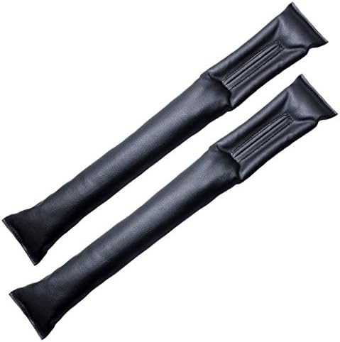 Car Vehicle Seat Hand Brake Gap Filler Pad PU Leather,No More Drop Things Between Seats-Set of 2,Black
