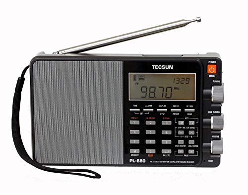 Tecsun PL880 Radio portátil digital PLL de doble conversión AM/FM, onda larga y onda corta con recepción SSB (banda lateral única)