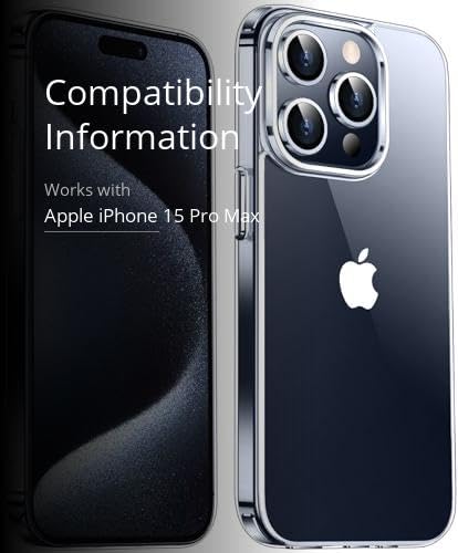 Temdan Designed for iPhone 15 Pro Max Case Clear, [Crystal Clear][Anti-Yellowing][Military-Grade Drop Protection] Slim Shockproof Protective Cover Phone Case for iPhone 15 Pro Max 6.7