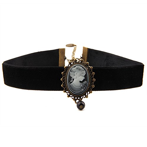 Wusuaned fashion retro black victorian cameo pearl bead…
