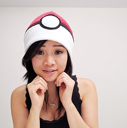 Pokemon Red Pokeball Aviator hat Fleece Anime Manga Cosplay Convention Costume Beanie Toque Punk Goth Ski Snowboarding Rave