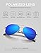 LUENX Aviator Sunglasses for Mens Womens Polarized Mirror with Case - UV 400 Protection 60mm Dark Blue