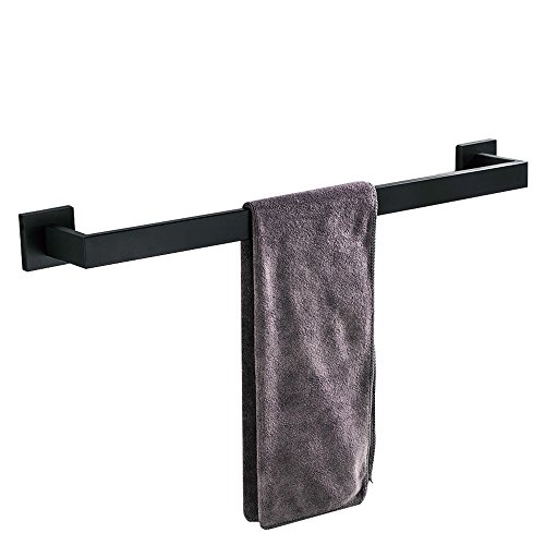 Leyden Modern 4-Pieces Bathroom Sets, Robe Hook Towel Bar Toilet Paper Holder Towel Ring Bathroom Hardware Accessory, Matte Black