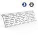 Multi-Device Wireless Bluetooth Keyboard, Jelly Comb Full Size Ultra Slim Rechargeable Wireless Bluetooth Keyboard Compatible for iPad, iPad Pro, iPhone, Android Tablets, Windows, iOS, Mac OS (Silver)