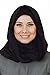 VeilWear Cotton and Shiffon headscarf instant ready to wear hijab scarf for women (Black)