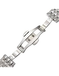 trumirr Crystal Rhinestone Diamond Reloj correa Correa de muñeca de acero inoxidable de liberación rápida para Samsung Gear S2 Classic Frontier, Gear 2 Neo Live, Moto 360 2, Asus Zenwatch 1 2 hombres, Pebble Time, Diamante   Plata
