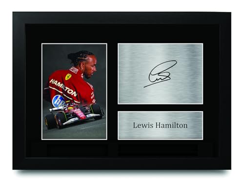 Lewis Hamilton Ferrari (A4 Framed)