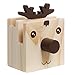 Humorous Reindeer Design Wood Desktop Pencil Cup Organizer / Novelty Eyeglass Holder / Cell Phone Stand