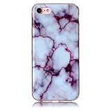 Urberry Iphone 7 Case, 3d Marble Printed Soft Case for Iphone 7 with a Free Screen Protector