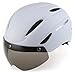 Base Camp Cycling Bike Helmet with Removable Shield Visor - Adjustable M L Size 22-24 Inches (Matte White)