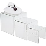 SourceOne 3,4,5 Inch Square Acrylic Riser Set, Clear