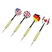 Tip Darts by DigHealth(TM), 12 pcs (4 sets), Steel Needle, National Flag Flights, Aluminum Shafts and Brass Barrels, with 4 Free PVC Dart Rods