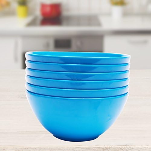 Yinshine Melamine 6 Inch Dinnerware Salad Bowls, Set of 6, Blue