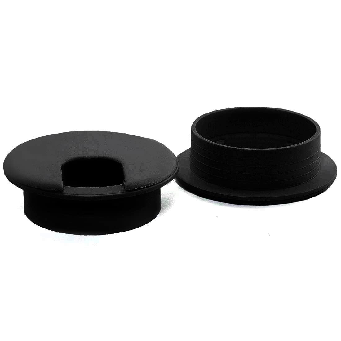 Photo 1 of 2pcs 2 Inch Desk Wire Cord Cable Grommets Hole Cover for Office PC Desk Cable Cord Organizer Plastic Cover (Black-2Pcs)