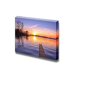 Beautiful Landscape Scenery Sunset Over Serene Water of Lake Paterwoldsemeer - Canvas Art Wall Art - 12" x 18"
