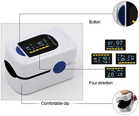 VitalTemp Pulse Oximeter, Accurate Pulse Measurement with Blood Oxygen Saturation,! OLED Display, with Plethysmograph and Bar Graph, Universal Finger Measuring Clip