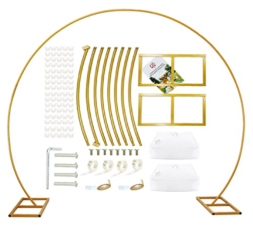 LANGXUN 9.5ft Large Size Metal Circle Balloon Arch Stand Decoration, Arch Frame for Birthday Wedding Graduation Decorations and Event Party Supplies, Baby Shower Photo Background