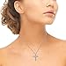 GemStar USA Sterling Silver Round-Cut Cross Necklace Made with Swarovski Zirconia