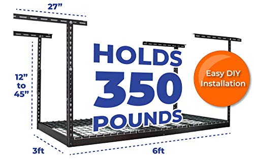 MonsterRax - 3x6 Overhead Garage Storage Rack - Height Adjustable Steel Overhead Storage Rack - 350  - //coolthings.us
