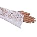 Remelon Womens Ruffle Long Sleeve See Through Mesh Lace Crochet Crop Top Zipper Blouse