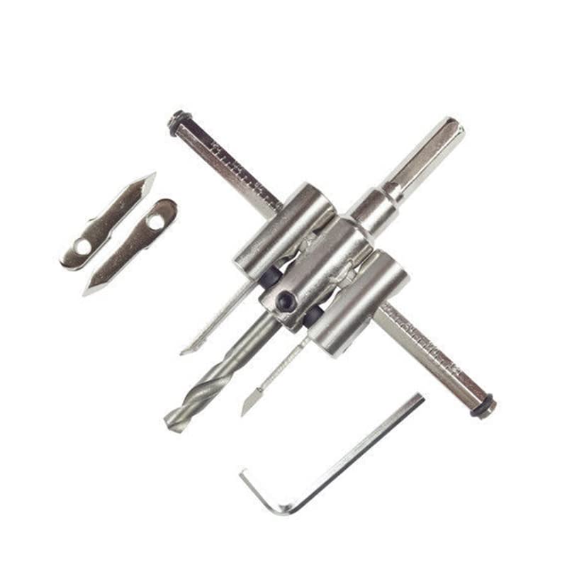 Drill Bit Circle Hole Saw, Adjustable Drill bit 40-300mm Aircraft Type, Wood Circle Hole Saw Cutter Opener for Cordless Woodworking Tool