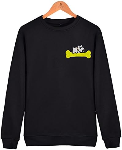 BoToKiNo Bull Terrier on Bone Embroidery Mens Hoodies Autumn Winter O-neck Top Long Sleeve Sweatshirt