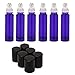 Mavogel 10ml(1/3oz) Glass Roll on Bottles- Set of 6 for Essential Oil - Empty Aromatherapy Essential Oils, Perfume Bottles - Refillable Slim with Metal Ball and Black Plastic Lid, Violet Colored (Purple)