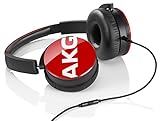 AKG Y50 Red On-Ear Headphone with In-Line One-Button Universal Remote/Microphone, Red